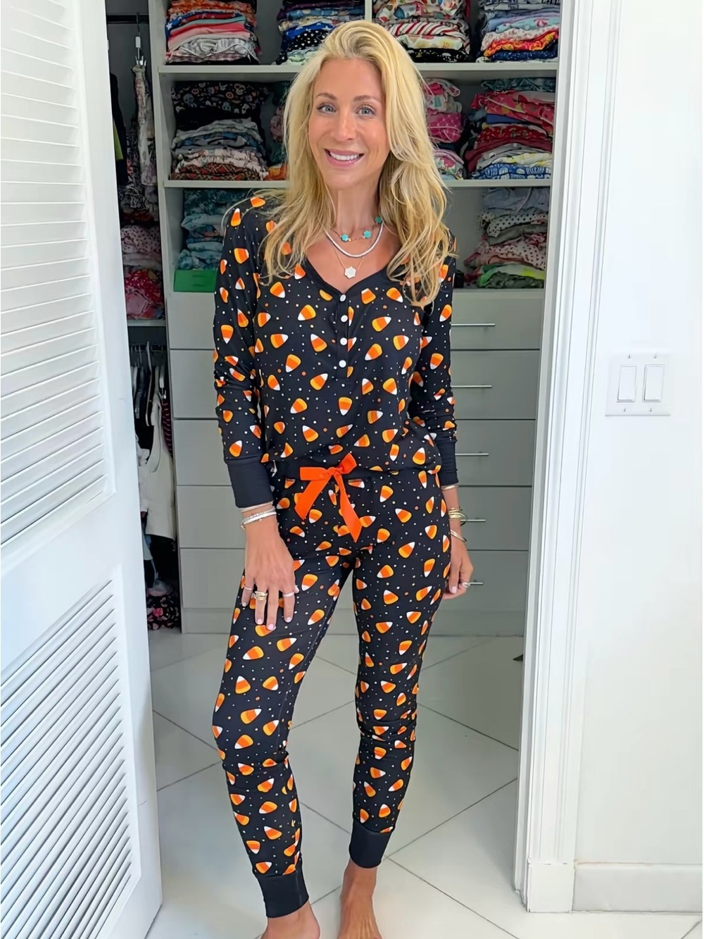Just Being Jordann Halloween Candy Corn Pajama Jogger Set  XS  BRAND NEW WRAPPED